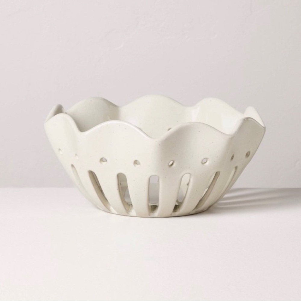 Large Wavy Edge Berry Bowl Sour Cream - Hearth & Hand with Magnolia